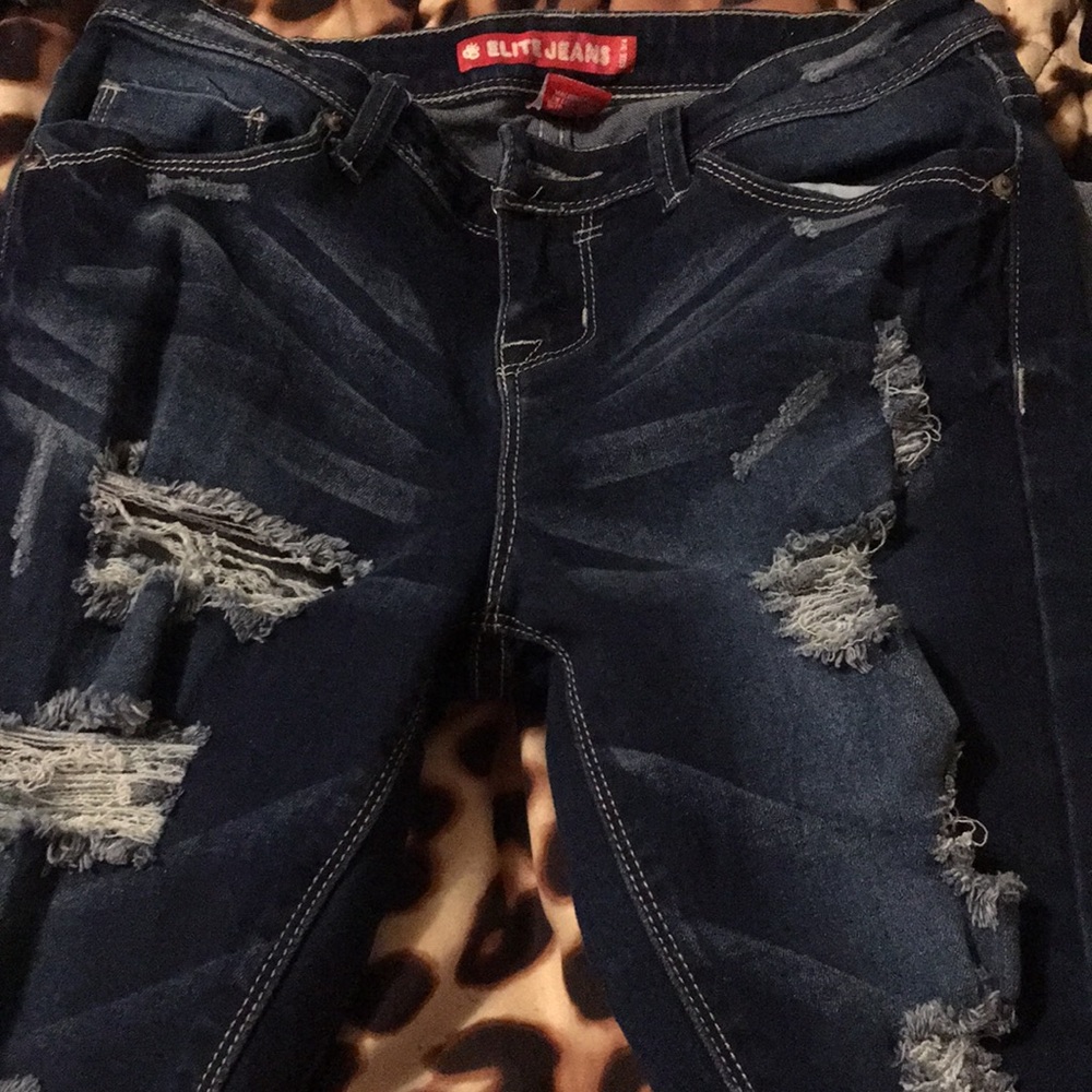 Skinny blue jeans!